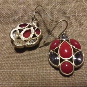 Coral and crystal earring & bracelet set